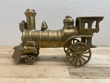 Vinatge Solid Brass Railroad Moving Wheels Train Figurine picture