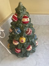 Vintage 11 inch lighted Christmas tree with ornaments picture