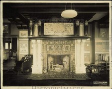 1914 Press Photo Washington National Press Club Assembly Room's fireplace picture