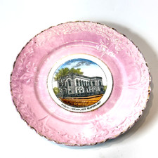 NEW BEDFORD - Library - MA Massachusetts Antique Trinket Souvenir China Dish  picture