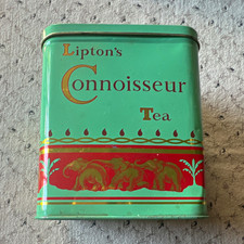 Lipton Teas Connoisseur Vintage Tin Canister In a beautiful Green, Red and Gold picture