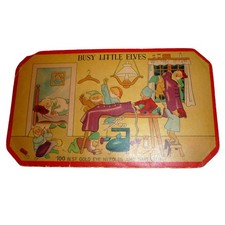 Vintage Busy Little Elves Sewing Needle Book 100 Gold Eye Needles Ephemera picture