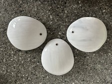 Vintage Hanging Tulip Lotus Pendant Light MCM White Slag Glass panels Only Petal picture