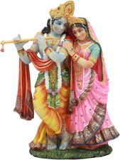 Eastern Enlightenment Hindu Vedic Radha and Krishna Statue 8