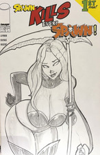 Lady Death Sketch cover artists Jesse Sutton Spawn Kills Every Spawn #1 picture