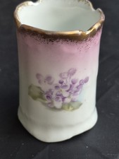 Antique Imperial Austria ToothPick Matchstick Holder Hand Painted Gold Gilt picture