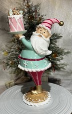 Peppermint Square Santa 13” Pink Blue Pastel Christmas Gingerbread Cake New picture