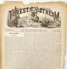 1876 Forest And Stream Newspaper April 6th Issue Victorian Sporting Hunting E16 picture