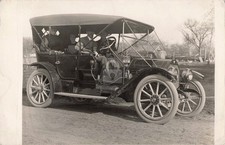 Men in Automobile, Homer MI Michigan 1911 RPPC Photo Postcard COPY picture