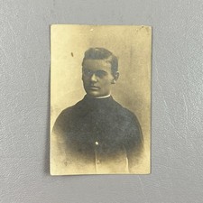 Antique Portrait Photo Handsome Young Man Teen Boy Glasses 3.5