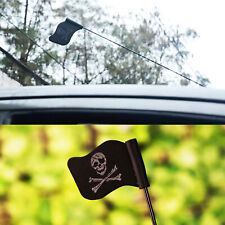 Car Antenna Topper Pirate Flag Skull & Crossbones Jolly Roger Aerial Decoration picture