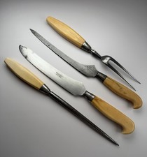 Antique Will & Finck San Francisco 4 Pc Master Carving Set Knives Fork Steel SF picture