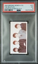 1983 BROOKE BOND QUEEN ELIZABETH I & II THE BEATLES #47 PSA 5 picture