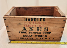 Vintage Kelly Axe Works Wood Crate Box True Temper Flint Edge Charleston W. Va. picture