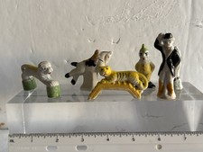 BISQUE CIRCUS MINI FIGURES/VINTAGE JAPAN/LOT 6/hand Painted/EUC picture