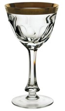 Moser Lady Hamilton Gold Encrusted Band Red Wine Glass 3771013 picture
