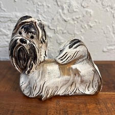 Vintage 1998 Lynda Pleet Menagerie Resin Shih Tzu Dog Figurine Sculpture Signed picture