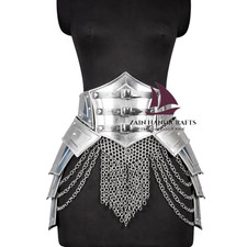 ZAIN Medieval Knight Steel Corset Belt W/Tassets, Chainmail Skirt LARP Christmas picture
