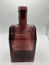 Vintage E.C. Booz's Old Cabin Whiskey Bottle Amethyst  Wheaton Glass picture