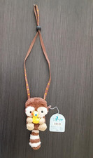 VINTAGE SANRIO 1999 LANDRY RACCOON WITH DUCK PLUSH ZIPPER POUCH LANYARD WITH TAG picture