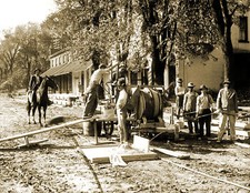 1916 Road Construction Crew, High St, Oxford, Ohio Old Photo 8.5