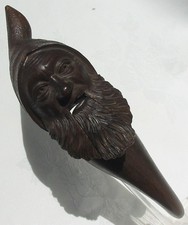Vintage Hand Carved Wood Nutcracker Sculpture Bearded Gnome Man Belsnickle Santa picture