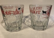 Texas Big Shot Glass Black Angus Restaurant Lounge Sour Clear Red Lettering 2 picture