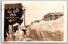 K15/ Shenandoah Iowa RPPC Postcard c1910 Blizzard Disaster Stores 69 picture