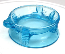 Bryce Higbee Blue Glass TURTLE Covered Dish Menagerie 1880s EAPG BOTTOM ONLY picture
