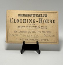 Antique Business Card Victorian Advertising Trade Denver Colorado Rothenberg picture