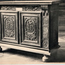 c1910s Paris France Musee des Arts Decoratifs XVI Century Cabinet Postcard ND picture