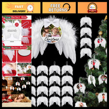 72 Pcs Christmas Angel Feather Wings Ornaments - Sublimation Blanks for DIY Craf picture