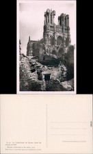 Reims Reims La Cathédrale dans les ruines Photo Postcard WW1 1918 picture