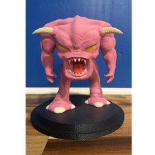 3D Printed XL Pinky Demon Doom Monster - Hand Painted 8” Statue on Black Base picture