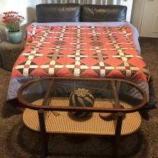SUPERB Late 1800's Antique Handmade Patchwork Quilt, Beautiful Backing 84