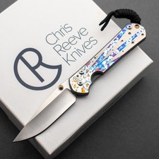 RARE Chris Reeve Small Sebenza 31 Unique Graphic, Rainbow Starburst, S45VN picture