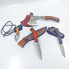 4 Pcs Outdoor Equipment Set, Folding Knife, Camp and Neck Knife, Forged Hatchet picture