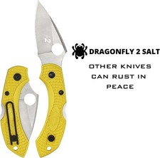 Spyderco Dragonfly 2 Lightweight Salt Folding Knife - Yellow Free-Shipping picture