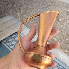 Vintage Gregorian Hammered Solid Copper Pitcher 7” Farm Decor picture