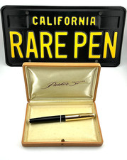 Vintage PARKER 51 Fountain pen DJ BLACK 14K SOLID GOLD SMOOTH CAP 14K Med MINTY picture