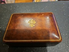 Vintage Genuine Calf Leather Box Made In Italy Jewelry Trinket Case picture