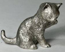Christofle France Lumière d'Argent Collection Silver Plated Pewter Cat Kitten picture