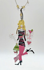 SUNSET VISTA DESIGNS METAL GIRL CHRISTMAS ORNAMENT  PARTY PANTS & CELEBRATE Pink picture