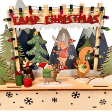 New 2022 World Market LED CAMP SCENE Lighted Christmas Cozy Woodland Animals picture