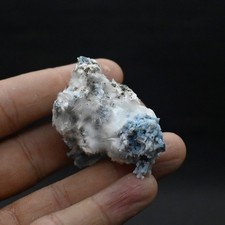 Okenite on Blue Chalcedony (Nonprecious natural stone)   # 4593 picture