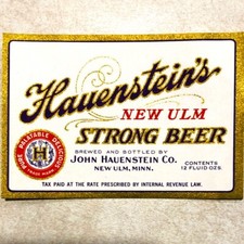 1930’s Hauenstein’s Strong beer Pre- IRTP Label   In USA picture