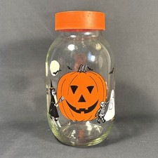 Vintage 1980s Carlton Glass Halloween Candy Jar picture