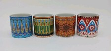 Bohemian Design Boho Style Set 4 Bold Pattern Succulent Plant Pot Vase Planters picture