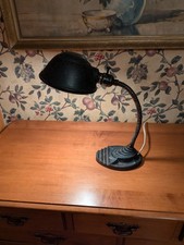 Vintage 1930-40s Eagle Pat. No 096558 Cast Iron Art Deco Gooseneck Lamp Working picture