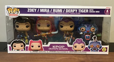 KPop Demon Hunters Funko Pop Vinyl Bundle Box 4-Pack Zoey Mira Rumi Derpy Tiger picture